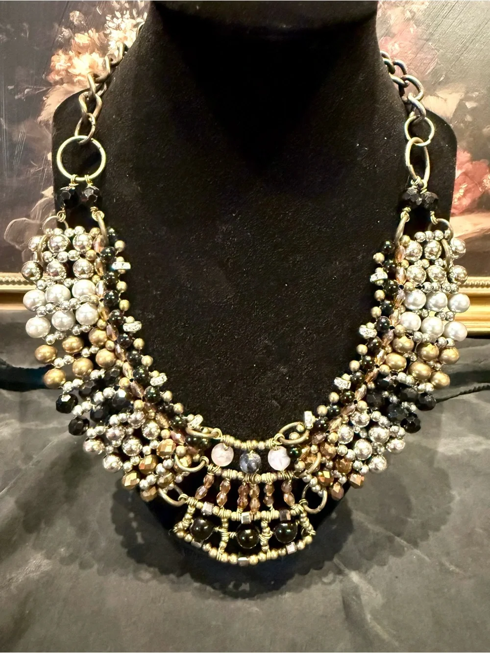 Vintage Pam Hiram Beaded Statement Necklace